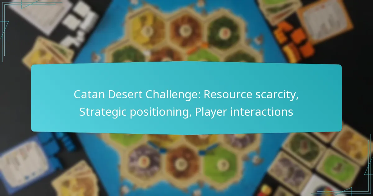 Catan Desert Challenge: Resource scarcity, Strategic positioning, Player interactions