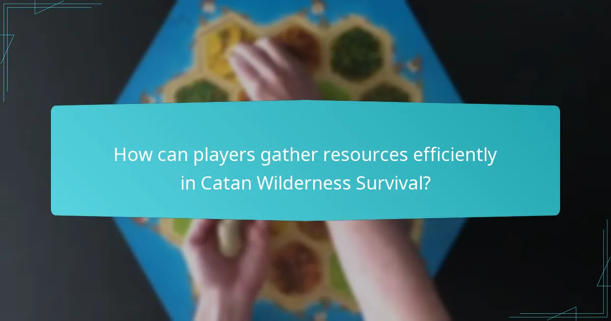 How can players gather resources efficiently in Catan Wilderness Survival?