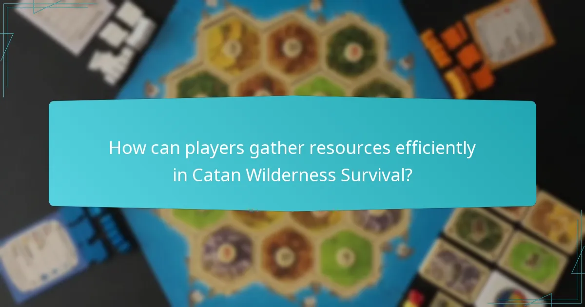 How can players gather resources efficiently in Catan Wilderness Survival?