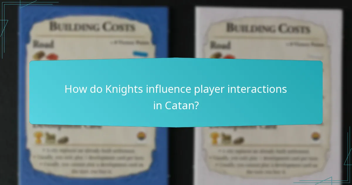 How do Knights influence player interactions in Catan?