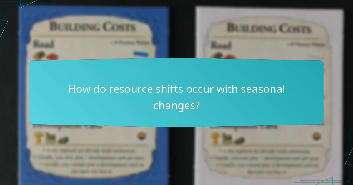 How do resource shifts occur with seasonal changes?