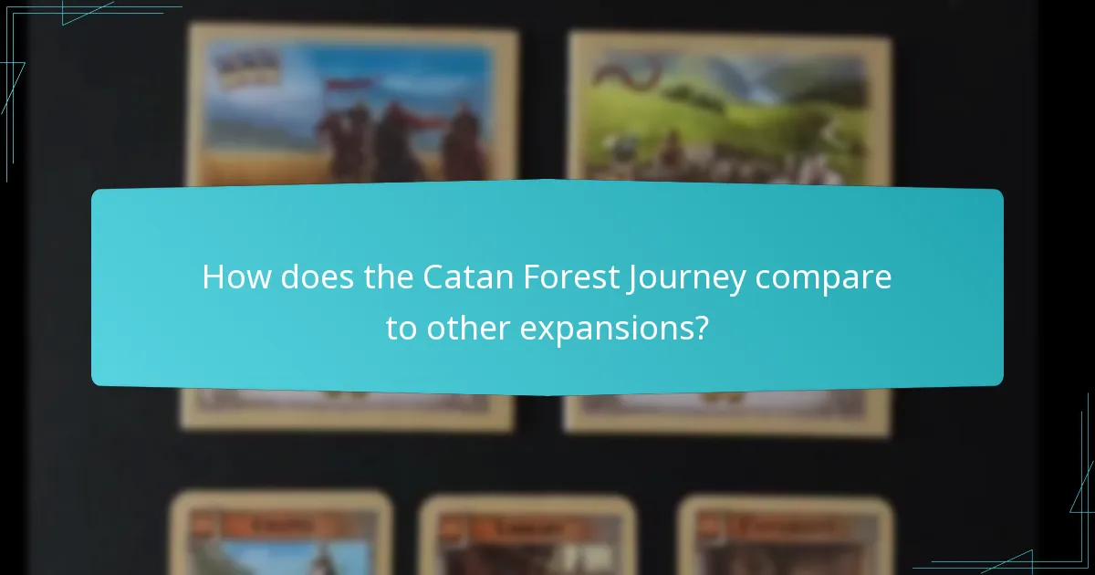 How does the Catan Forest Journey compare to other expansions?