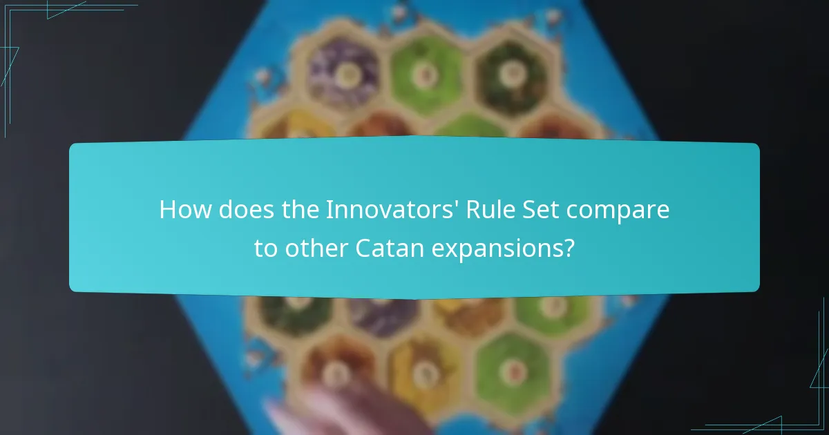 How does the Innovators’ Rule Set compare to other Catan expansions?
