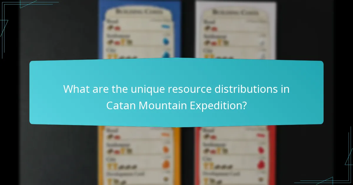 What are the unique resource distributions in Catan Mountain Expedition?