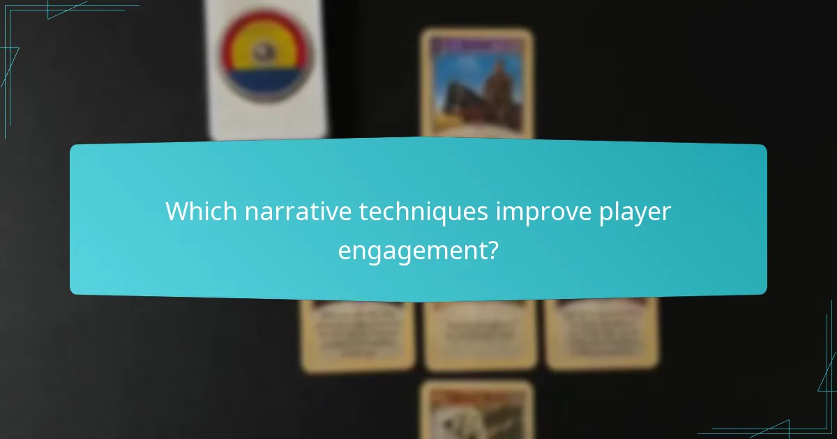 Which narrative techniques improve player engagement?